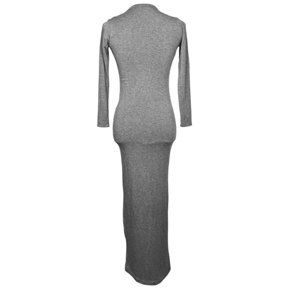 Bleusalt Gray Bodycon Soft Modal Maxi Dress - Picture 7 of 13